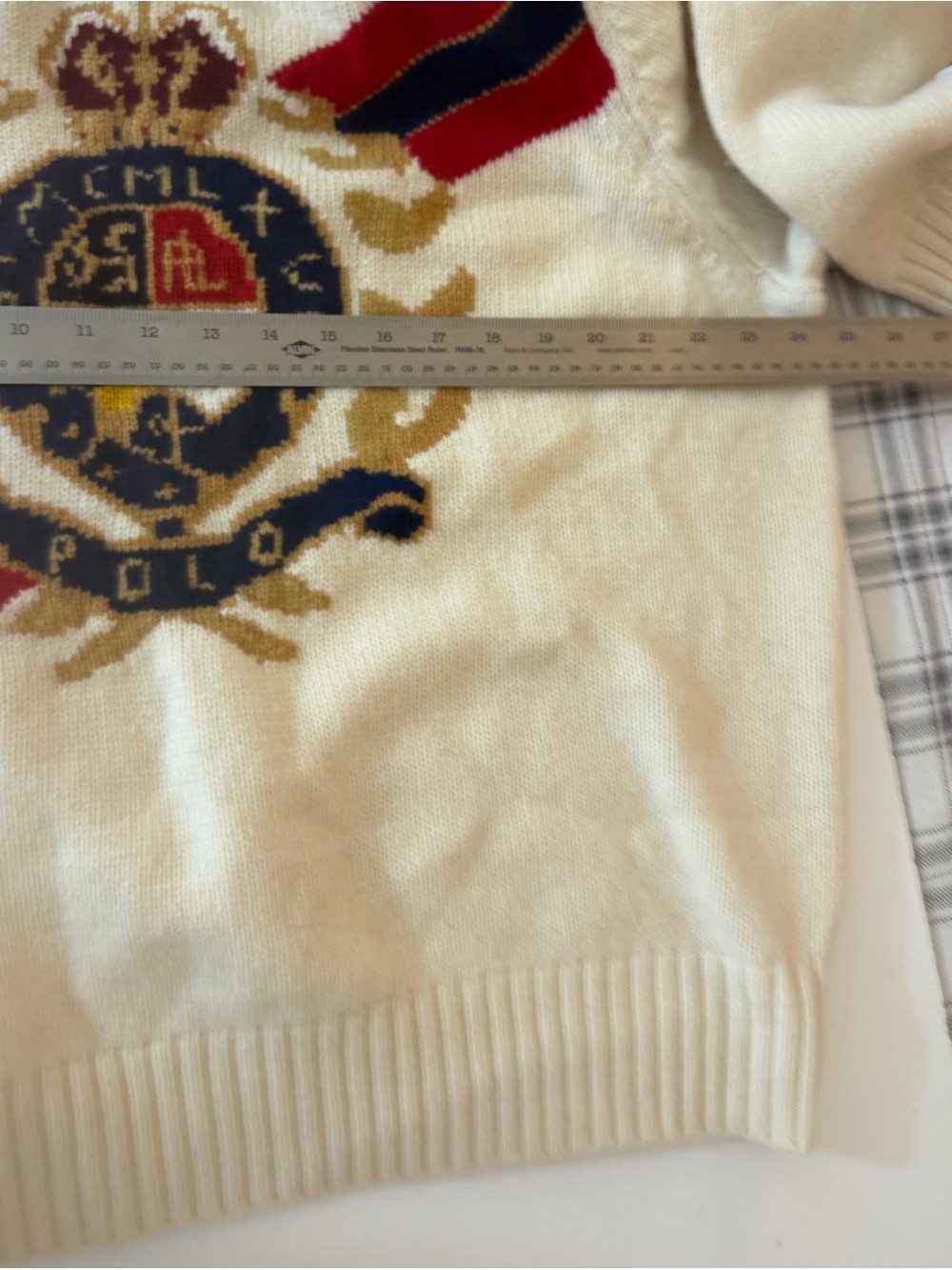 Polo Ralph Lauren CreamRed Intarsia Crest Wool Preppy Turtleneck Sweater XXL NWT - Picture 15 of 16